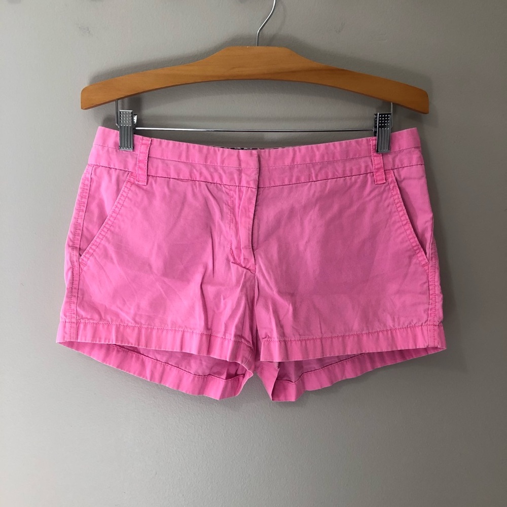 J. Crew Factory hot pink cotton 3” chino shorts